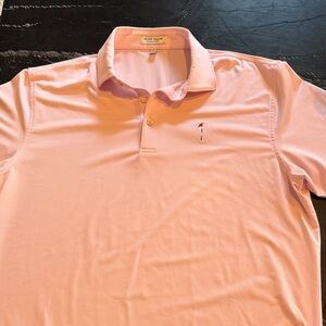 Peter Millar “Summer Comfort” Men's Pink with Small Stripes Polo Shirt